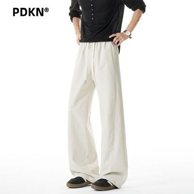 PDKN美式高街斜切弯刀卫裤男2026春秋新款宽松微喇休闲运动长裤子【7天内发货】优惠商品图片