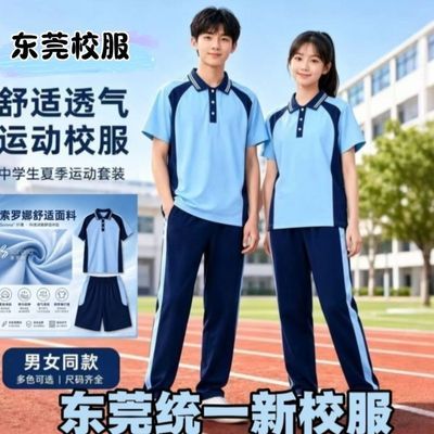 东莞市统一校服中小学生短袖短裤男女长裤秋冬索罗娜新款夏季套装优惠商品图片