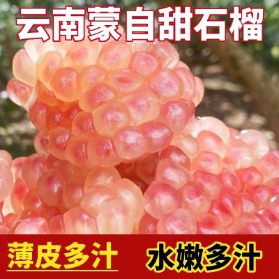 【好果头茬】云南蒙自甜石榴水晶老树新鲜水果一整箱硬籽非会理果