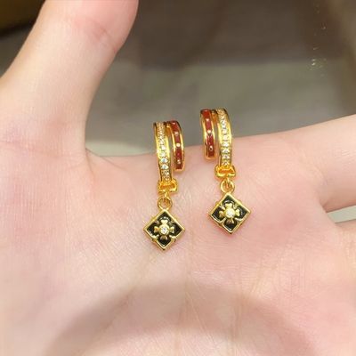 赵露思同款宝相花耳钉女款2026新款百搭送女朋友闺蜜朋友生日礼物