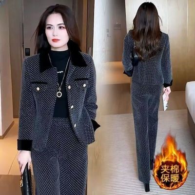 2026秋冬新款小香风潮妈婆婆加绒保暖阔腿裤中年气质名媛优选推荐