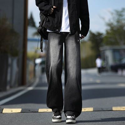 PDKN潮牌美式高街复古牛仔裤男2026春秋新款直筒水洗耐磨休闲长裤优惠商品图片