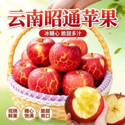 2026新鲜正宗昭通冰糖心高原丑苹果脆甜红富士批发整箱包邮水果优惠商品图片