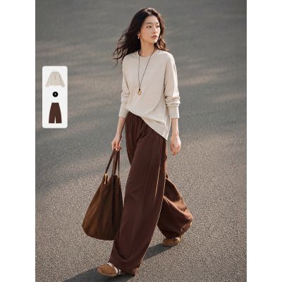 【MOHO&MO】沫晗依美【休闲运动卫衣空气层松紧腰】26秋弯刀套装