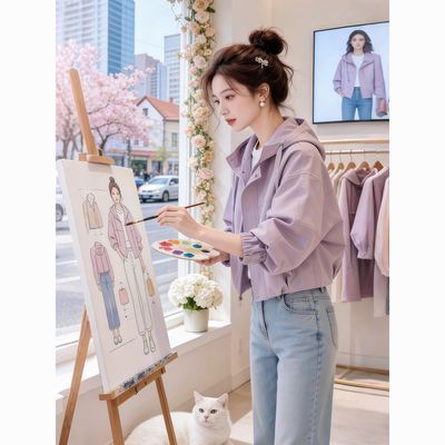 外套2026新款今年流行爆款女士时髦洋气减龄短款夹克小个子上衣服