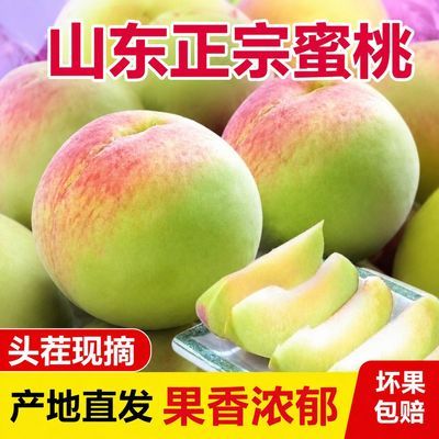 【脆甜】青皮脆蜜桃桃子新鲜脆毛桃青桃多汁非青州蜜桃正宗蜜桃优惠商品图片