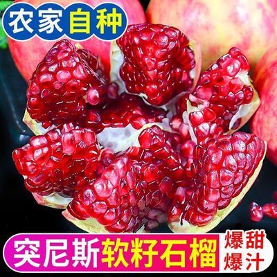 【彩箱】石榴会理突尼斯软籽石榴四川新鲜水果净重7斤单果350g