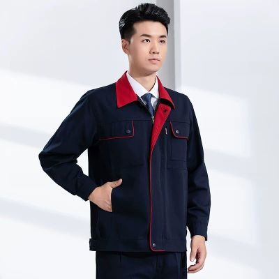 春秋涤棉帆布工地上衣套装男女工作服加厚汽修车间工厂劳保工装优惠商品图片