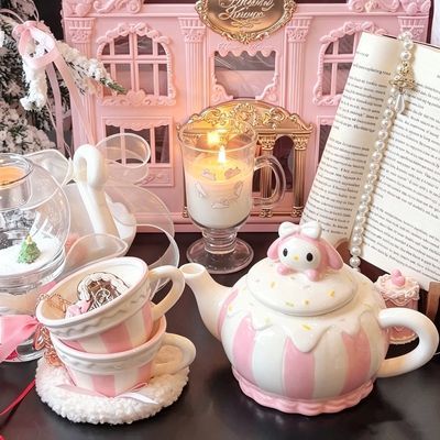 可爱HelloKitty水具套装家用高颜值水杯茶杯咖啡杯牛奶杯水壶套装