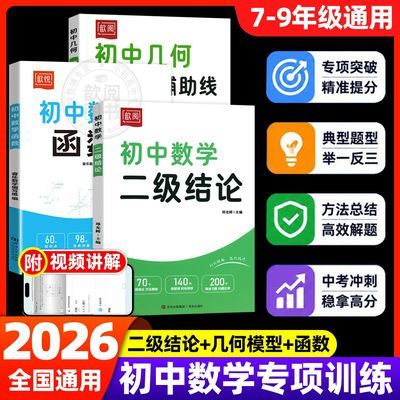 初中数学二级结论几何模型与辅助线函数解题技巧公式定律专项训练