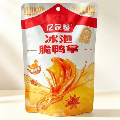亿家馨冰泡脆鸭掌香辣味鲜香原味解馋追剧零食网红小吃124g共4支
