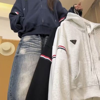 韩系宽松休闲连帽卫衣外套女2026秋季新款百搭学生长袖开衫上衣潮优惠商品图片