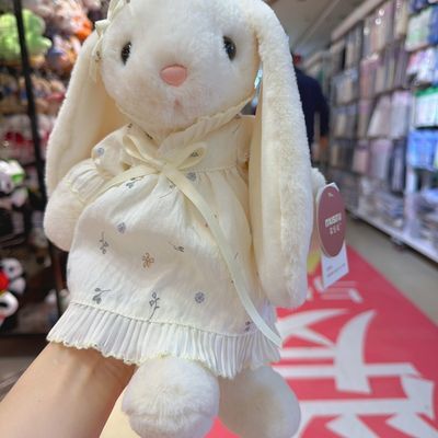 正品幕思兔可爱甜美兔子毛绒玩具格子裙公仔睡觉安抚玩偶生日礼物