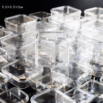 拼豆收纳盒透明聚丙烯收纳盒办公文具收纳桌面收纳小方盒拼豆玩具