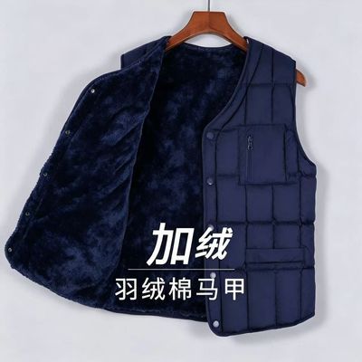 【战狼世家】秋季男士爸爸装马甲加绒加棉保暖背心中年宽松内搭坎肩男优惠商品图片