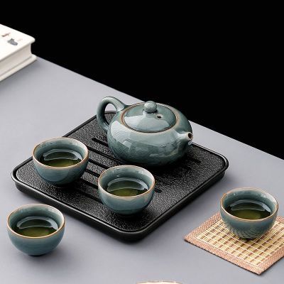 哥窑功夫茶具套装新款冰裂纹西施壶泡茶壶陶瓷茶杯小型泡茶盘