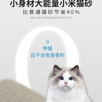 猫砂小米砂秒结团用量省超细无尘小米猫砂除臭矿物质膨润土猫砂优惠商品图片