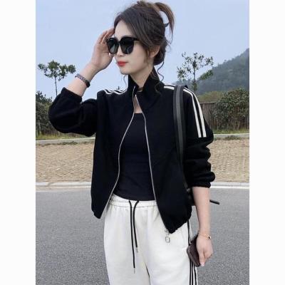 洋气简约立领短款外套女2026年春秋新款高含棉宽松显瘦夹克上衣