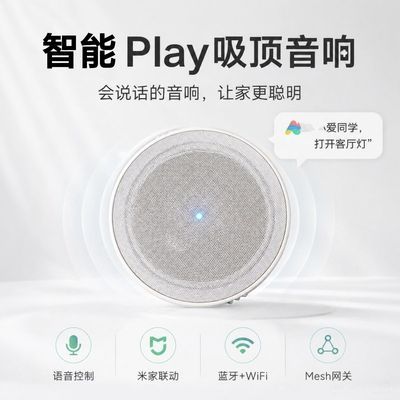 智能语音蓝牙吸顶音箱无线WiFi音响内置小爱同学吸顶音响声控优惠商品图片