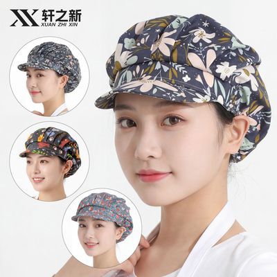 厨师厨房帽子做饭卫生女款防掉油烟透气防尘餐厅帽防灰尘餐饮工作