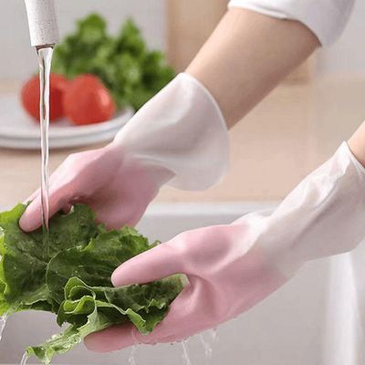 加厚款硅胶洗碗洗衣做饭手套防水家务清洁耐用【15天内发货】