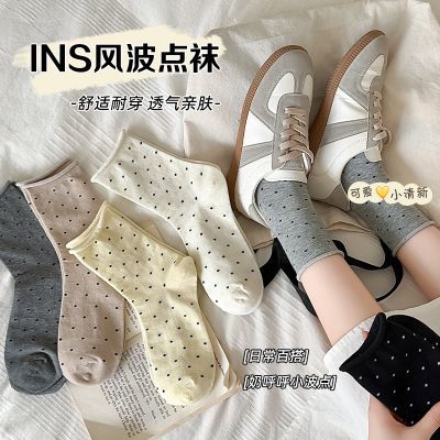 【5双装】ins森系软妹百搭复古波点洋气JK日系学生少女堆堆袜【3天内发货】优惠商品图片