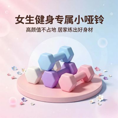 女士家用小哑铃一对 居家健身新手塑形 练手臂肩背静音健身器材