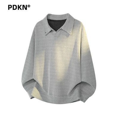 PDKN 美式小香风翻领卫衣男2026春秋新款青少年打底长袖T恤上衣潮【15天内发货】优惠商品图片