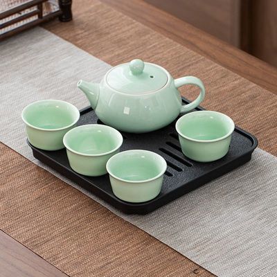旅行茶具茶盘小套装一壶四杯便携式家用露营泡茶壶泡茶盖碗三件套