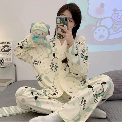 睡衣女春秋季2025年新款长袖高级感可爱薄款可外穿家居服大码套装【3天内发货】优惠商品图片