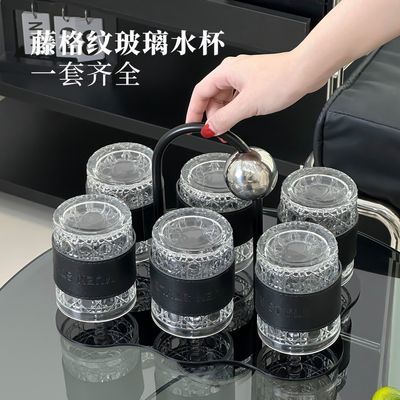 家用水杯轻奢套装玻璃喝水杯高颜值茶杯收纳套装ins简约创意杯架优惠商品图片