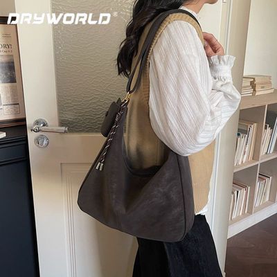 【DRYWORLD】秋冬2026托特包大容量通勤时尚磨砂皮高级感斜挎单肩女包