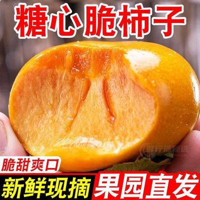 【超甜】现摘巧克力阳丰冰糖心脆柿子硬柿子平果新鲜水果整箱批发优惠商品图片