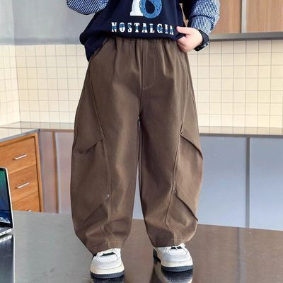 2026男女童秋季裤子休闲裤新款宝宝儿童工装裤春秋休闲弯刀长裤