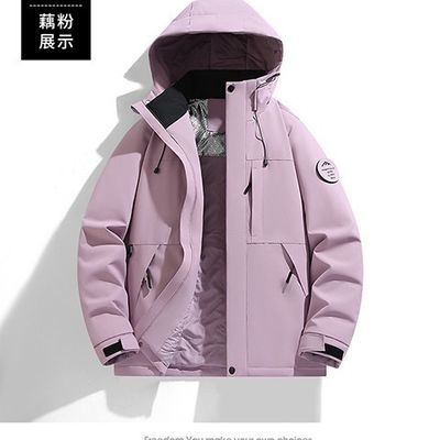 黑金石墨烯保暖三防户外冲锋衣男女冲锋棉衣二棉加棉登山情侣外套