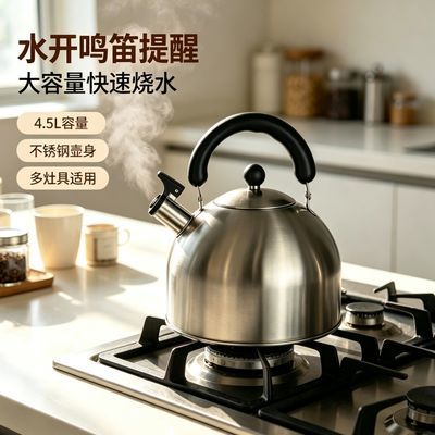 不锈钢德国304鸣笛水壶大容量电磁炉家用燃气开水壶煤气通用