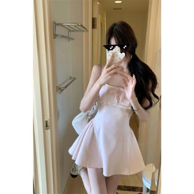 白水女 芭蕾少女 法式蝴蝶结吊带连衣裙女夏氛围感气质显瘦裙子优惠商品图片