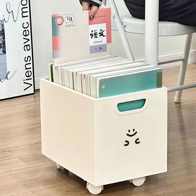 滑轮书箱教室用高中生桌下大容量书本收纳箱桌面收纳盒带防尘盖箱优惠商品图片