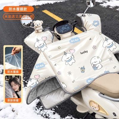 冬季电动车挡风被带透明防雨膜防雨防水加厚防寒保暖摩托车挡风罩优惠商品图片
