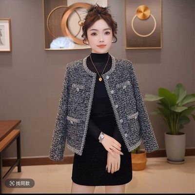 【含羊毛】高档香风外套女士春秋款加厚外套休闲上衣新款洋气开衫