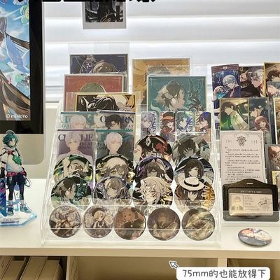 收纳盒亚克力透明谷子展示架徽章吧唧桌面周边阶梯置物架