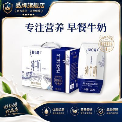 9月 特仑苏纯牛奶200ml*10盒*1/2提  儿童奶营养早餐奶 礼盒装