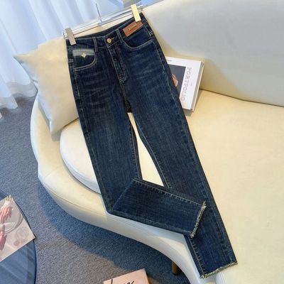 高腰显瘦百搭提臀小脚裤设计款遮垮梨形弹力老爹裤女款式颜色随机优惠商品图片