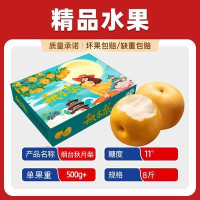 【商超品质】如是千川烟台秋月梨 高端大礼盒特大果8斤单果500克+
