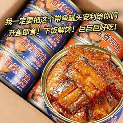 五香带鱼罐头香辣中段带鱼下饭菜即食海鲜100克罐头熟食整箱/10罐