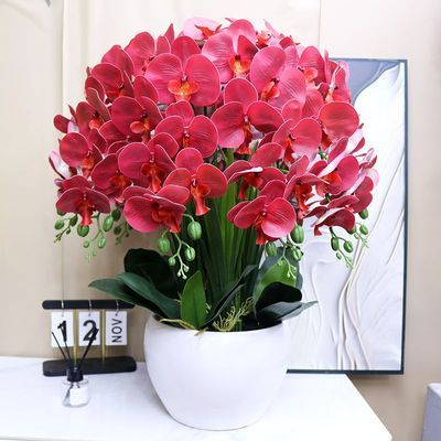 仿真花特大号手感PU蝴蝶兰家居客厅装饰花电视柜玄关假花餐厅茶几