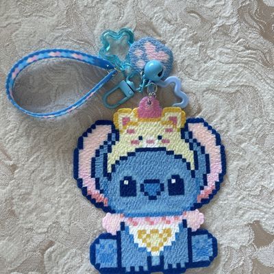拼豆成品星际宝贝蓝色史迪仔钥匙扣成人DIY手工可爱包挂汽车挂