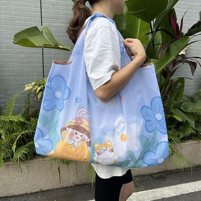 牛津布环保购物袋便携收纳袋大号超市买菜袋旅行单肩包折叠油画包【8天内发货】优惠商品图片