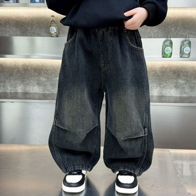 童装牛仔裤男童裤子宽松韩版儿童弯刀裤春秋新款中小童长裤帅气潮