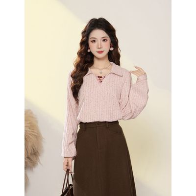 DaYuanSAD婉儿复古穿搭假两件衬衣女早秋上衣长袖衬衫#H12935【15天内发货】